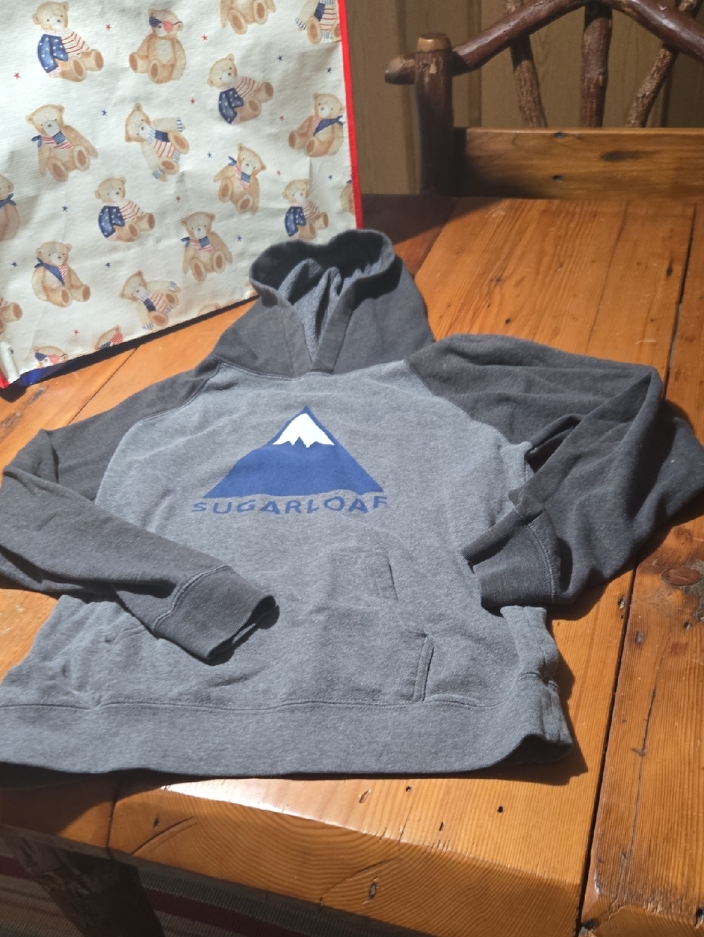 Sugarloaf Maine Ski Resort Sz 14/16 Gray Hooded Sweatshirt